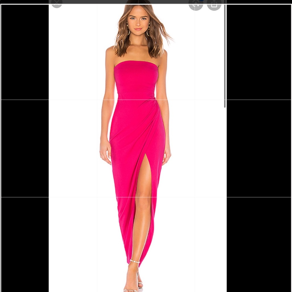 Revilve NBD strapless dress-hot pink